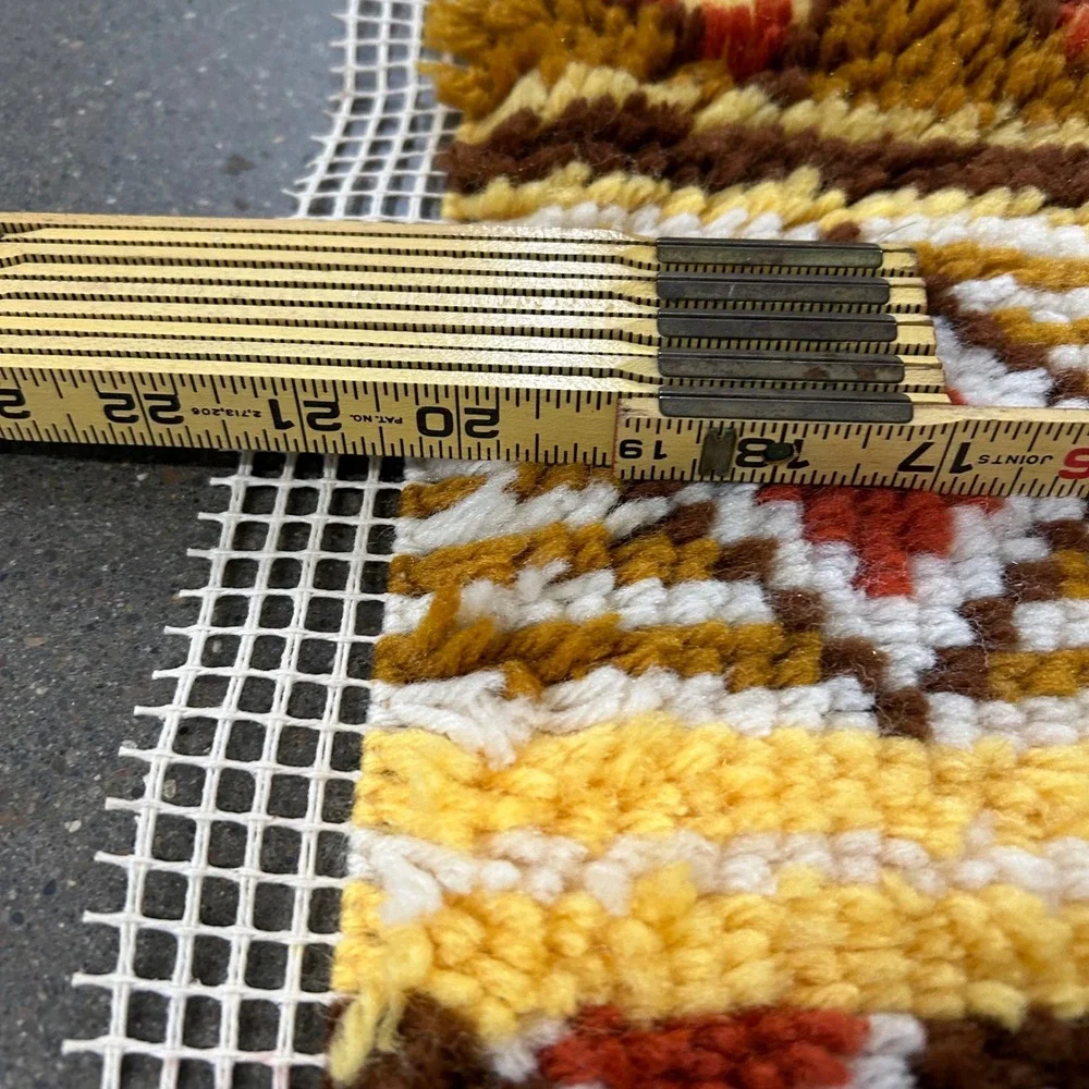 Vintage Yarn Art Tapestry Rug Western South West Stripes Bath Rug